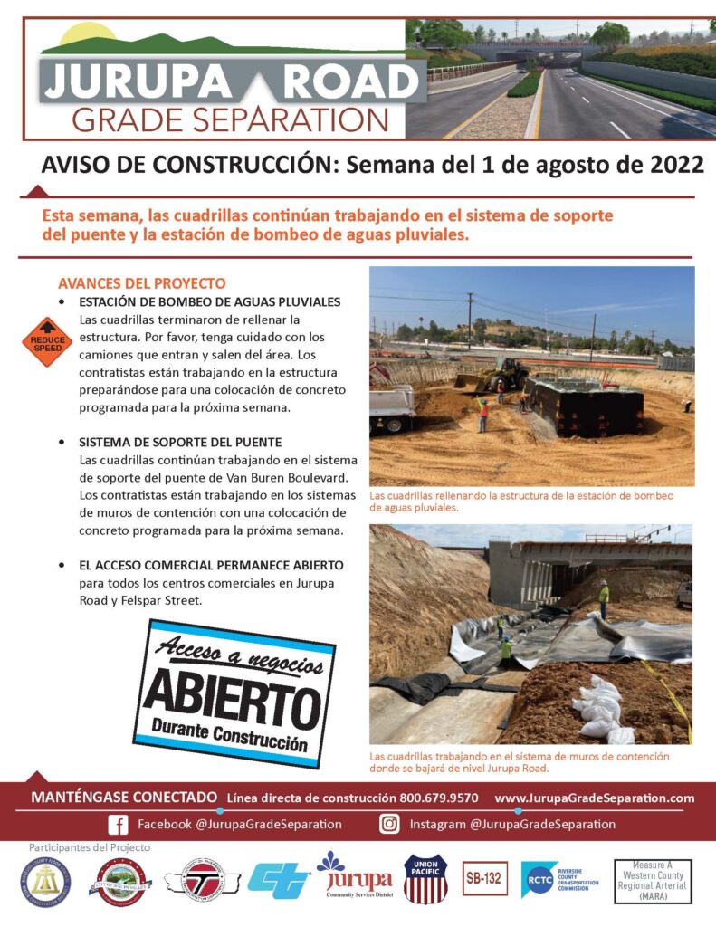Construction update in Spanish